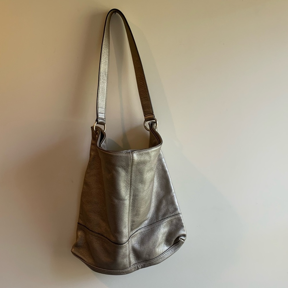 Metallic Leather Tote